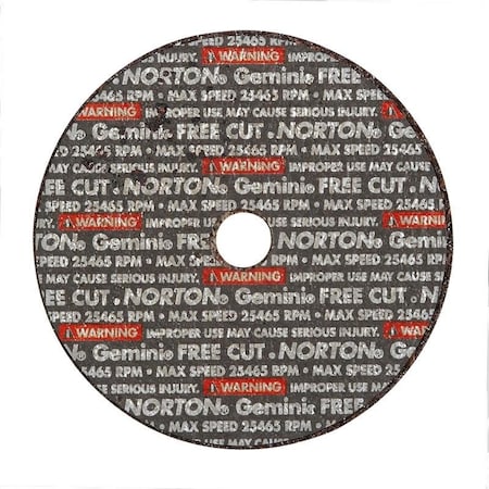 Norton Co SMALL CUT-OFF BLADES, Type 1 - Metal - Gemini Aluminum Oxide, Size: 3 x 1/8 x 3/8, Max RPM: 25465 662435-10651